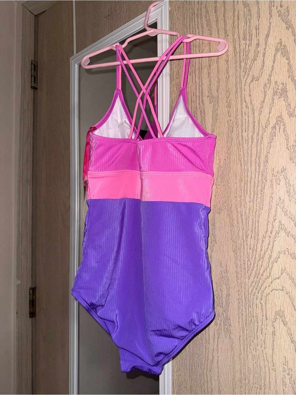 Girl’s Justice One-Piece Cut-Out Color Block Swimsuit